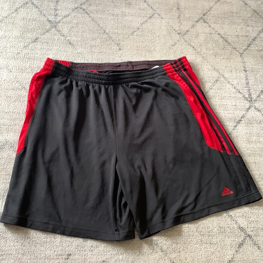 Adidas men’s mesh shorts black and red size XL